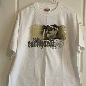 Dale Earnhardt white cotton T size L